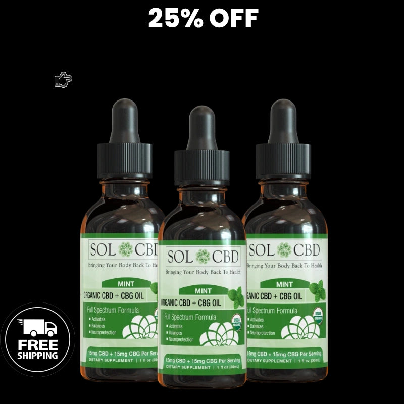 BFCM Organic CBG + CBD Oil Tincture - Mint - 3 pack