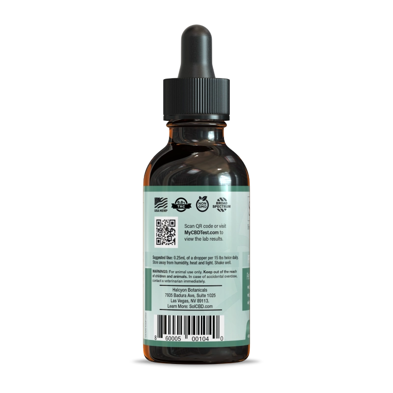 Pet CBD Tincture - BACK