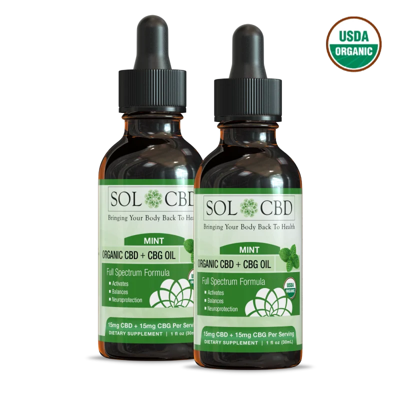 Organic CBG + CBD Oil Tincture - Mint - 2 PACK