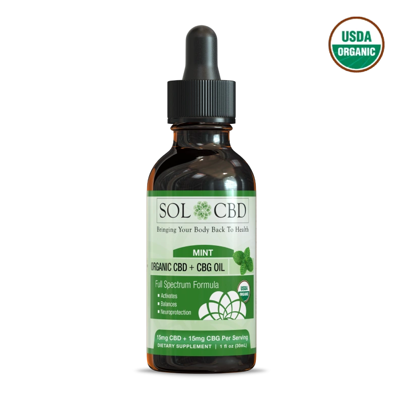 Organic CBG + CBD Oil Tincture - Mint