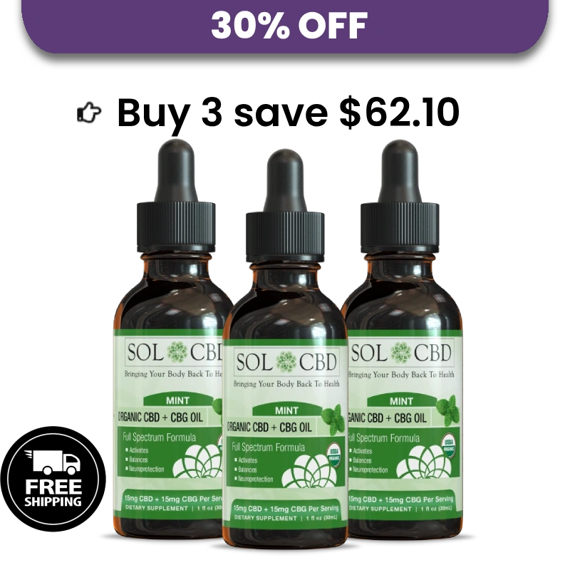 BFCM VIP Organic CBG + CBD Oil Tincture - Mint - 3 pack