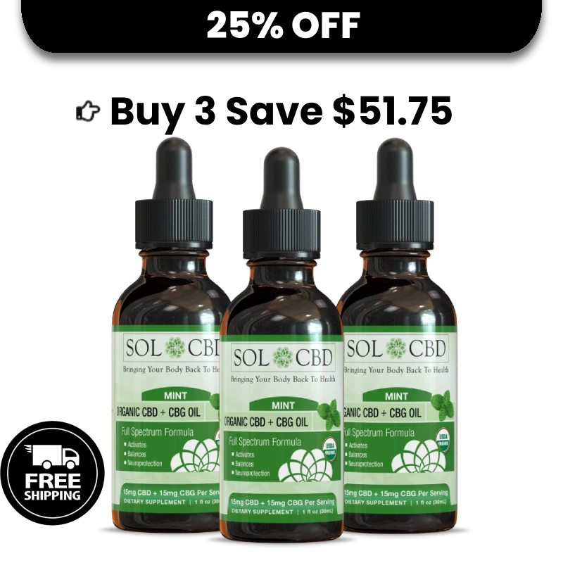 BFCM Organic CBG + CBD Oil Tincture - Mint - 3 pack